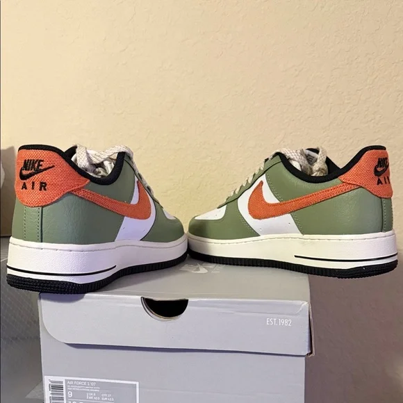Nike Air Force 1 Low Olive Green Orange White (Reasonable Offers Accepted) - Picture 6 of 7